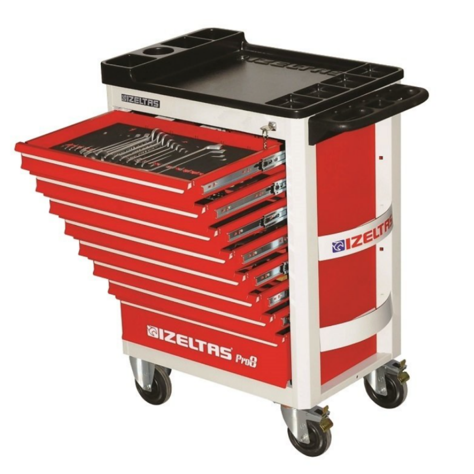 İzeltaş Pro Serisi Takım Dolabı 8 Çekmeceli - Dolu (206 Parça)