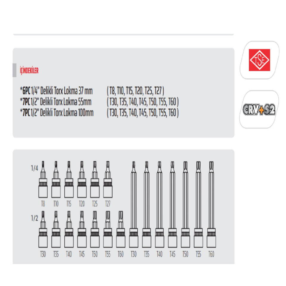 Rico Delikli Torx Lokma Seti 20 Parça