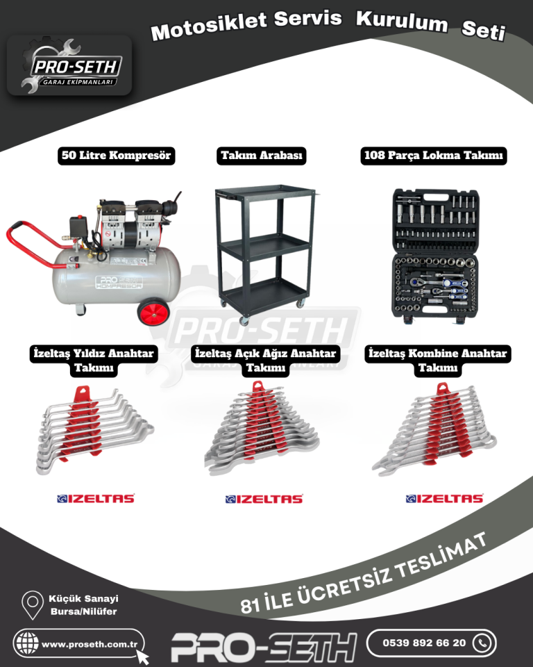 Motosiklet Tamirhane Servis Kurulum Seti