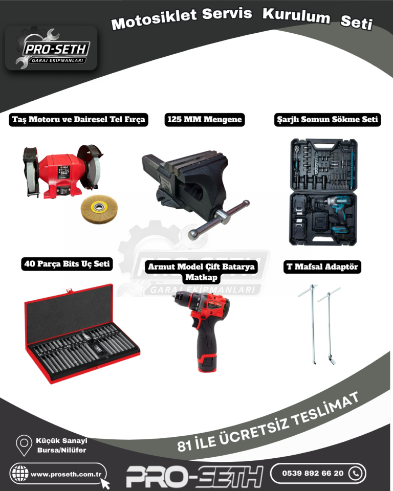 Motosiklet Tamirhane Servis Kurulum Seti