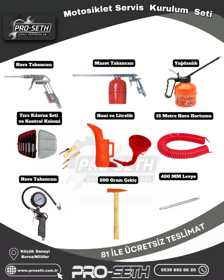 Motosiklet Tamirhane Servis Kurulum Seti