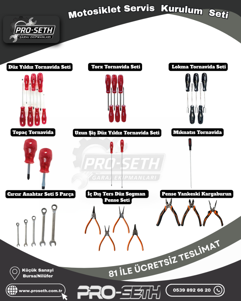 Motosiklet Tamirhane Servis Kurulum Seti