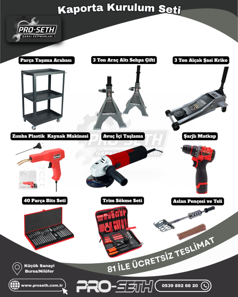 Kaporta Servis Kurulum Seti