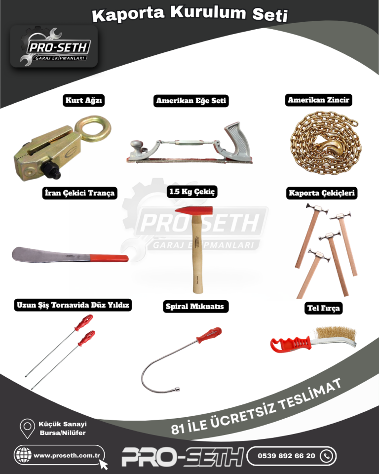 Kaporta Servis Kurulum Seti