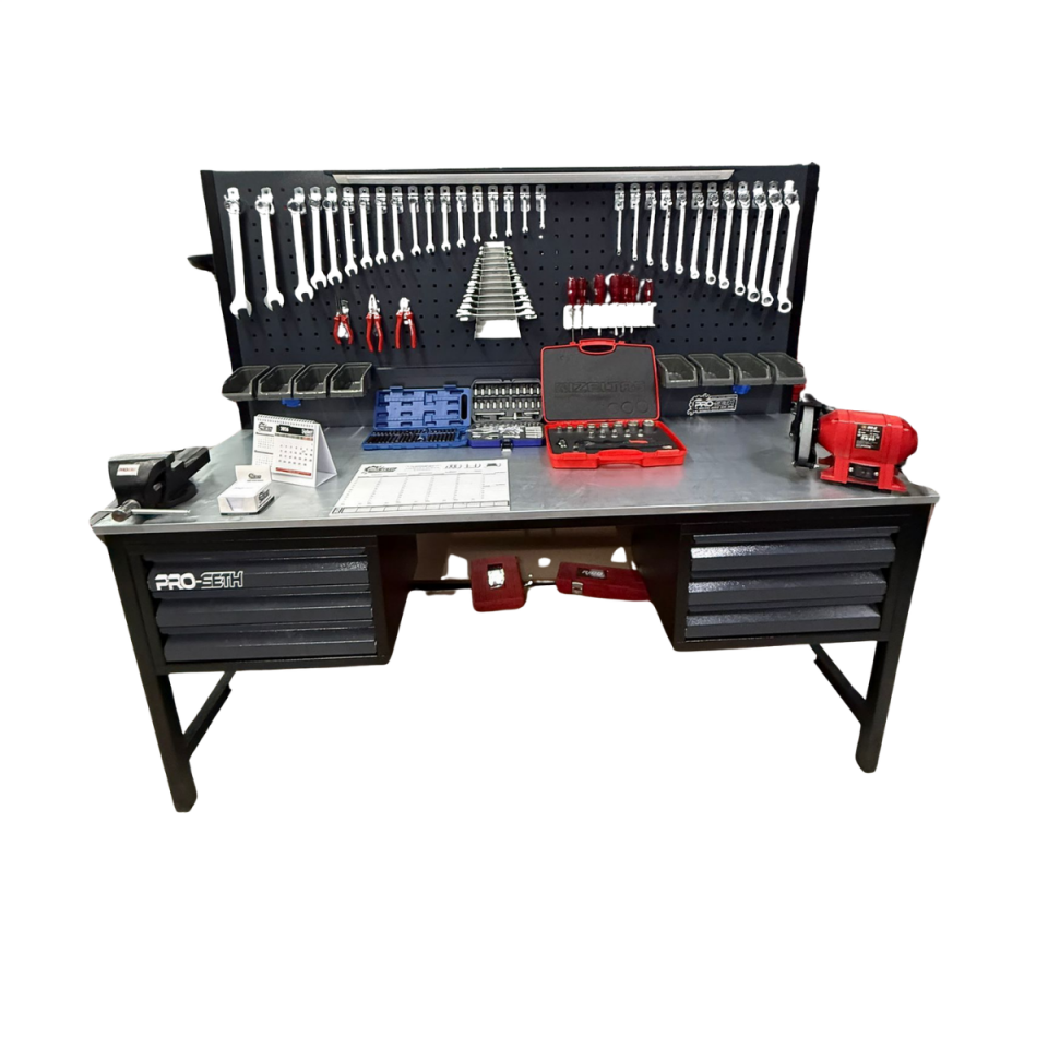 2 Metre İzeltaşlı 225 Parça Dolu Takım Tezgahı