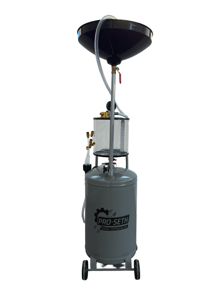 Pro-seth 70+10 Litre Kartelden Emme Havalı Yağ Boşaltma Tankı