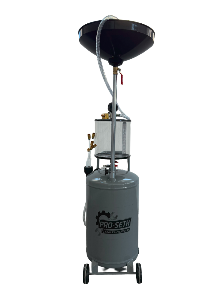 Pro-seth 70+10 Litre Kartelden Emme Havalı Yağ Boşaltma Tankı