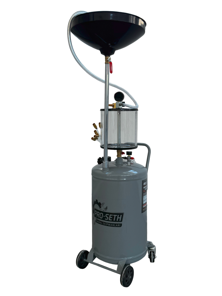 Pro-seth 70+10 Litre Kartelden Emme Havalı Yağ Boşaltma Tankı